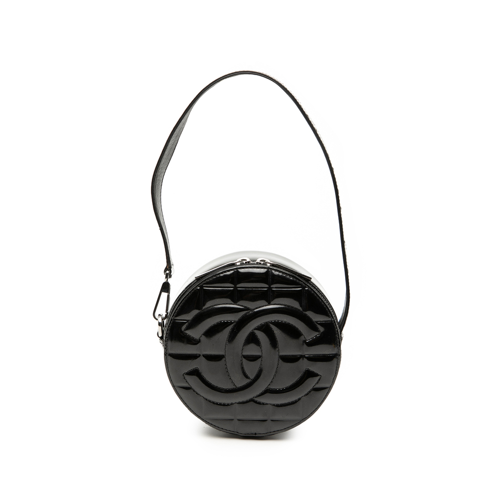 Pre-Loved Chanel CC Choco Bar Patent Round Shoulder Bag